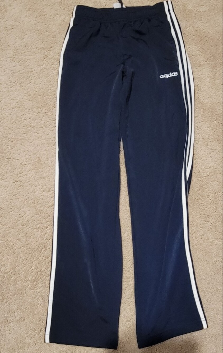 adidas Dark Navy Joggers with White Logo